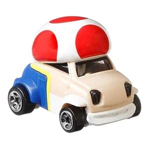 Hot Wheels Character Cars Mario Bros. Toad Car Vehicle 5/8. Multicolor. …